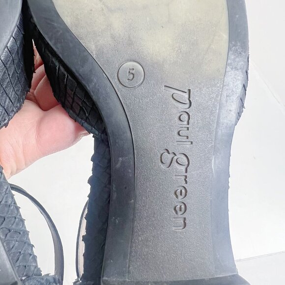 Paul Green Sadie Snakeprint Nubuck Ankle Strap Flat Black Nubuck Size. 7.5 - Picture 7 of 10